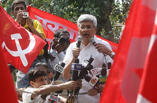 left prakash karat protest 2008