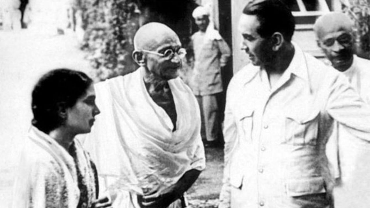 Khwaja Abdul Hamied with Mahatma Gandhi