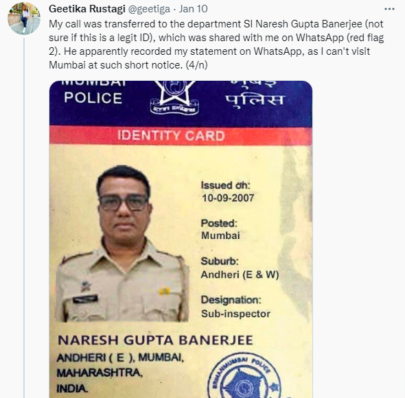 cyber crimnals using FedEx mumbai police crime branch for fraud