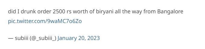 biryani order tweet