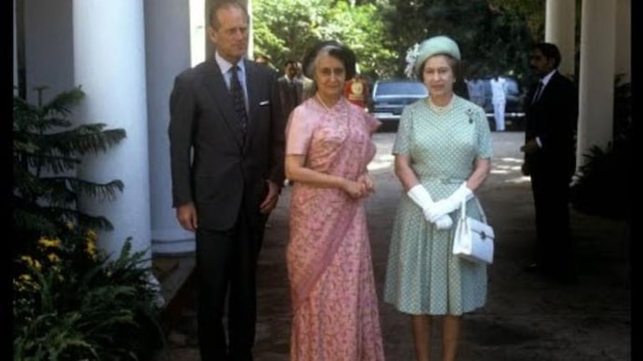 Queen Elizabeth with Philip & Indira Gandhi 