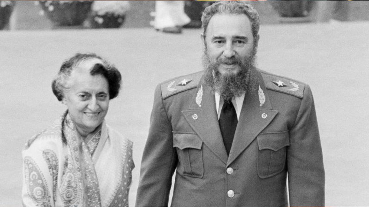 Fidel Castro and Indira Gandhi