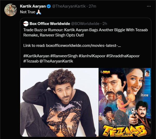 kartik aaryan, tezaab remake,