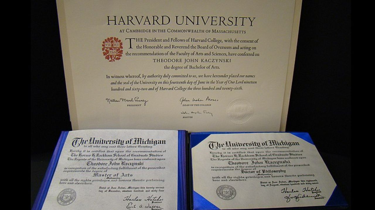 unabomber Harvard degree