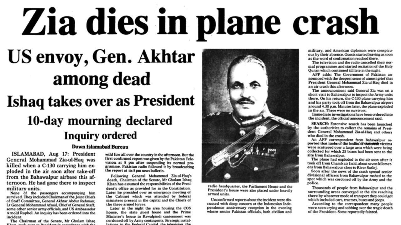 General Ziaul Haq’s Death in Dawn