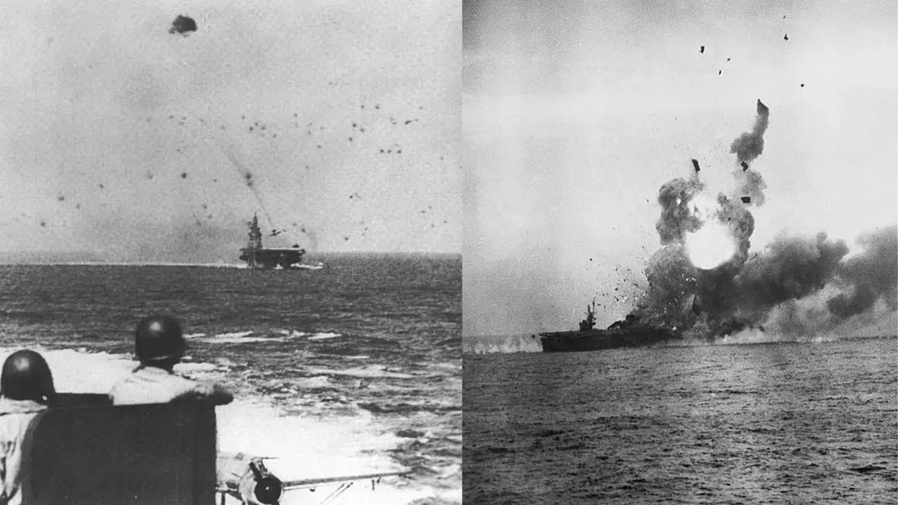 Kamikaze attacks American carriers