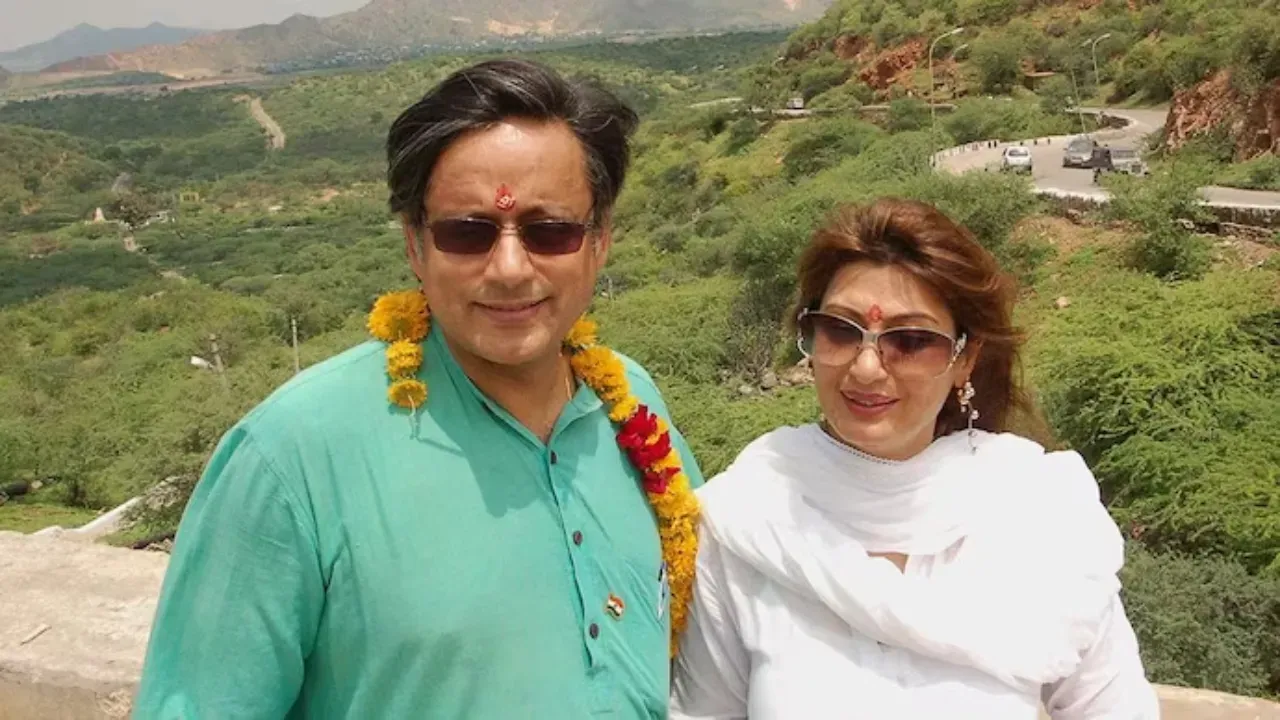 Shashi Tharoor with wife Sunanda Pushkar