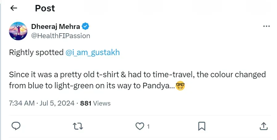 Hardik Pandya t shirt meme