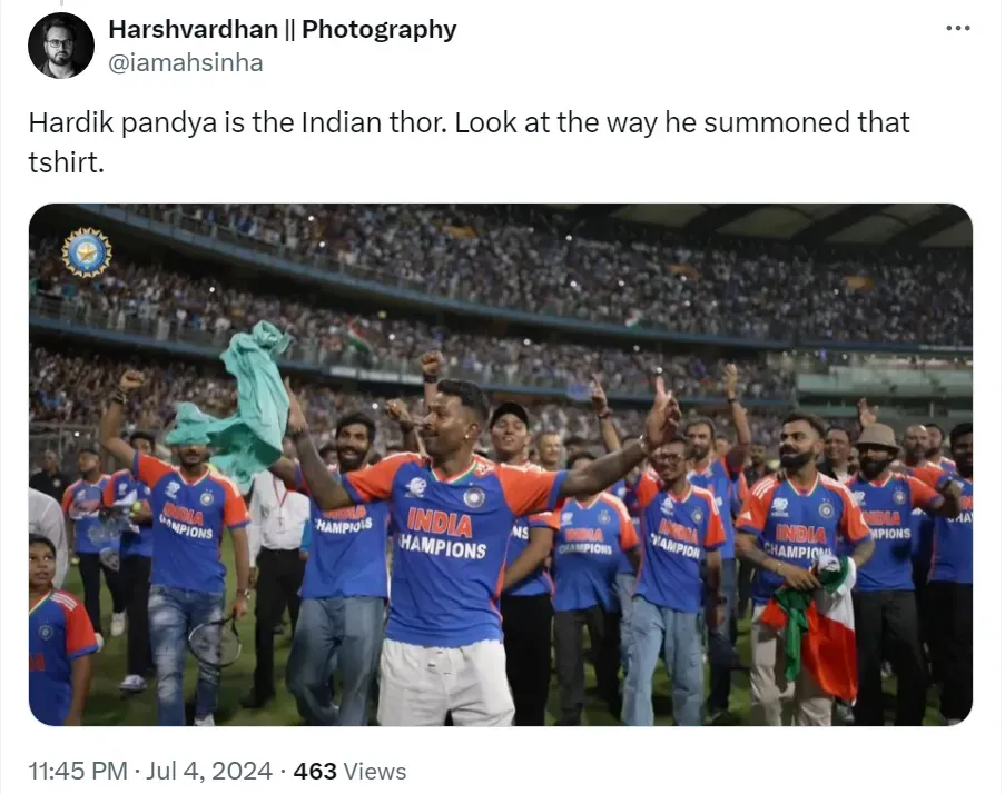 Pandya is Indian thor