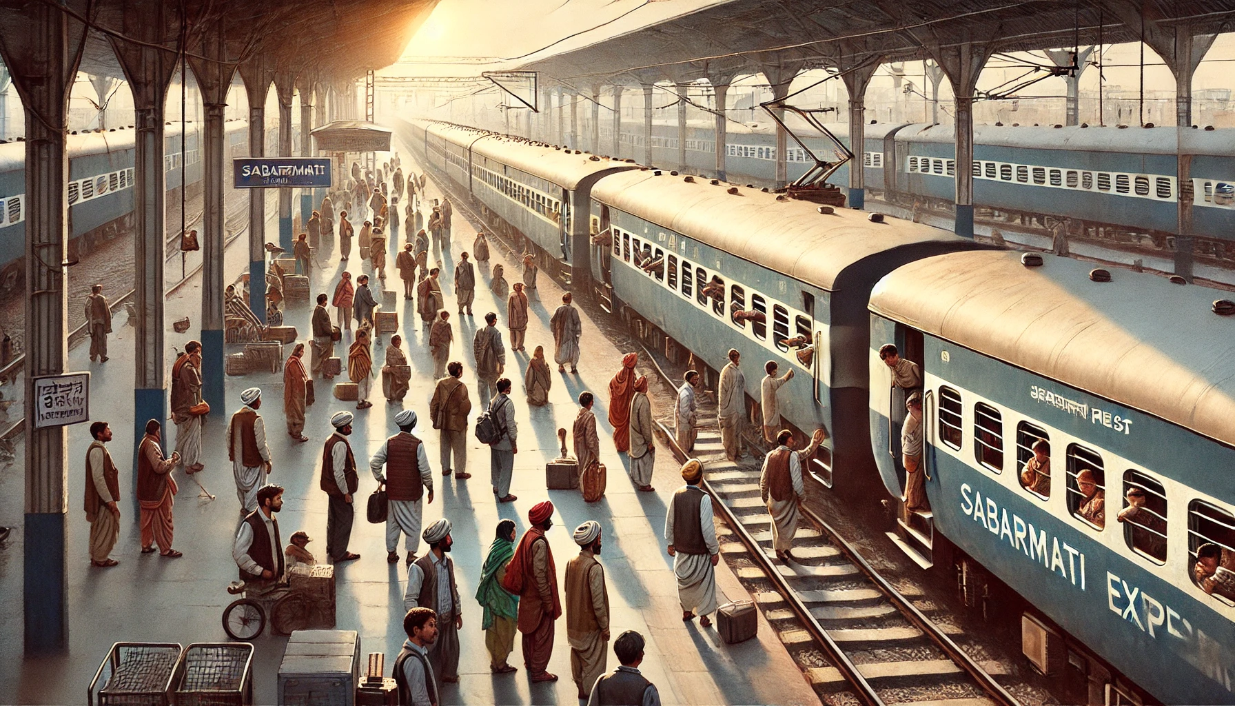 AI Generated image of Sabarmati Express at Godhra Station