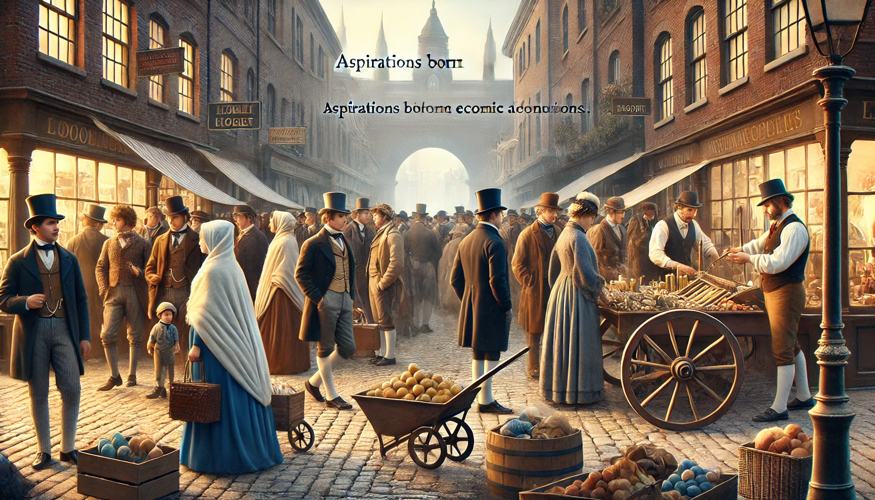 AI Image depicting european market after industrilization