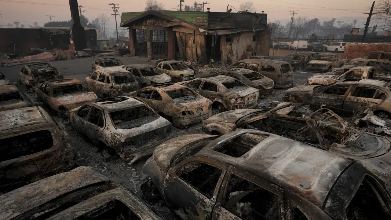 California Fire Burnt Cars