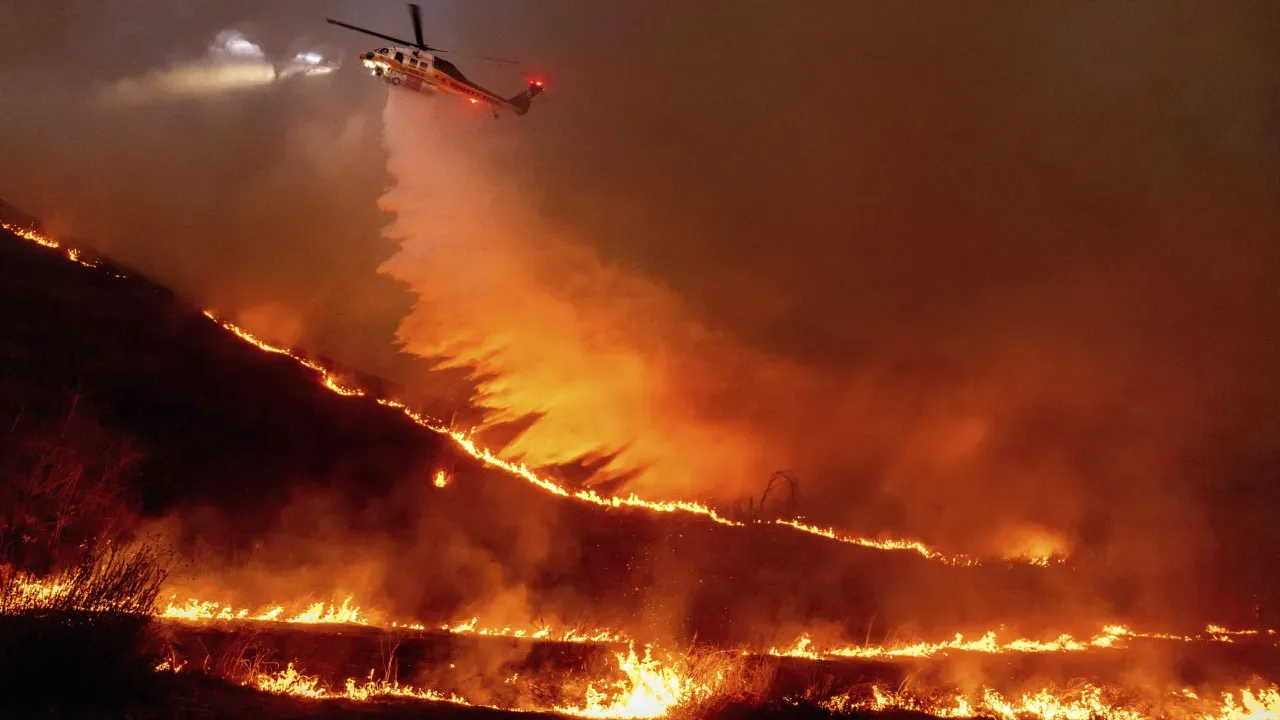 Helicopter in California Fire