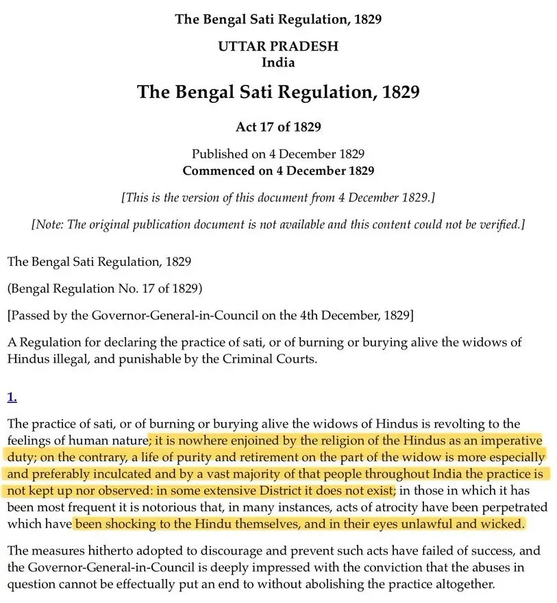 The Bengal Sati Regulation