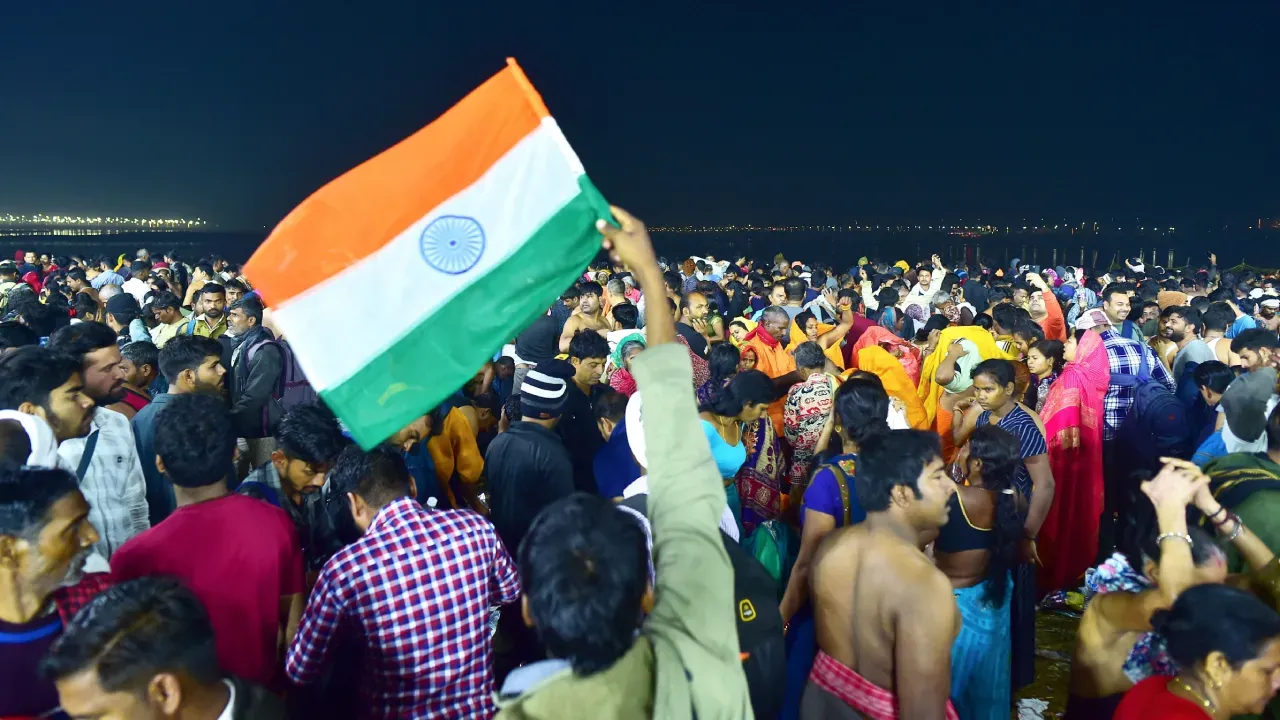 Kumbh Devotee With Tiranga
