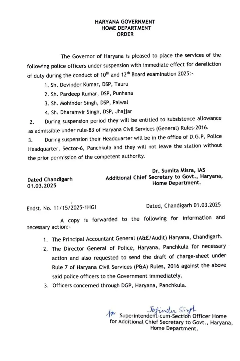 Haryana Government Order