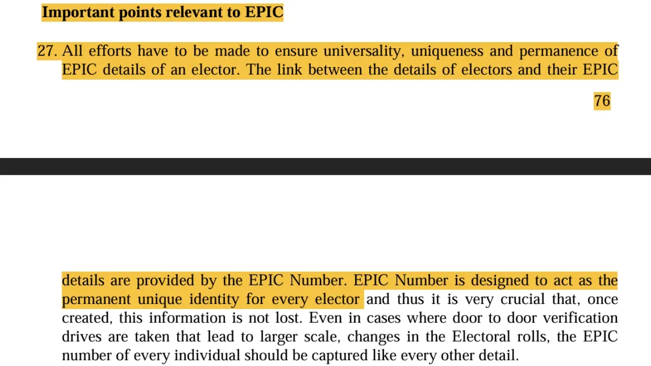 EPIC Number Controversy