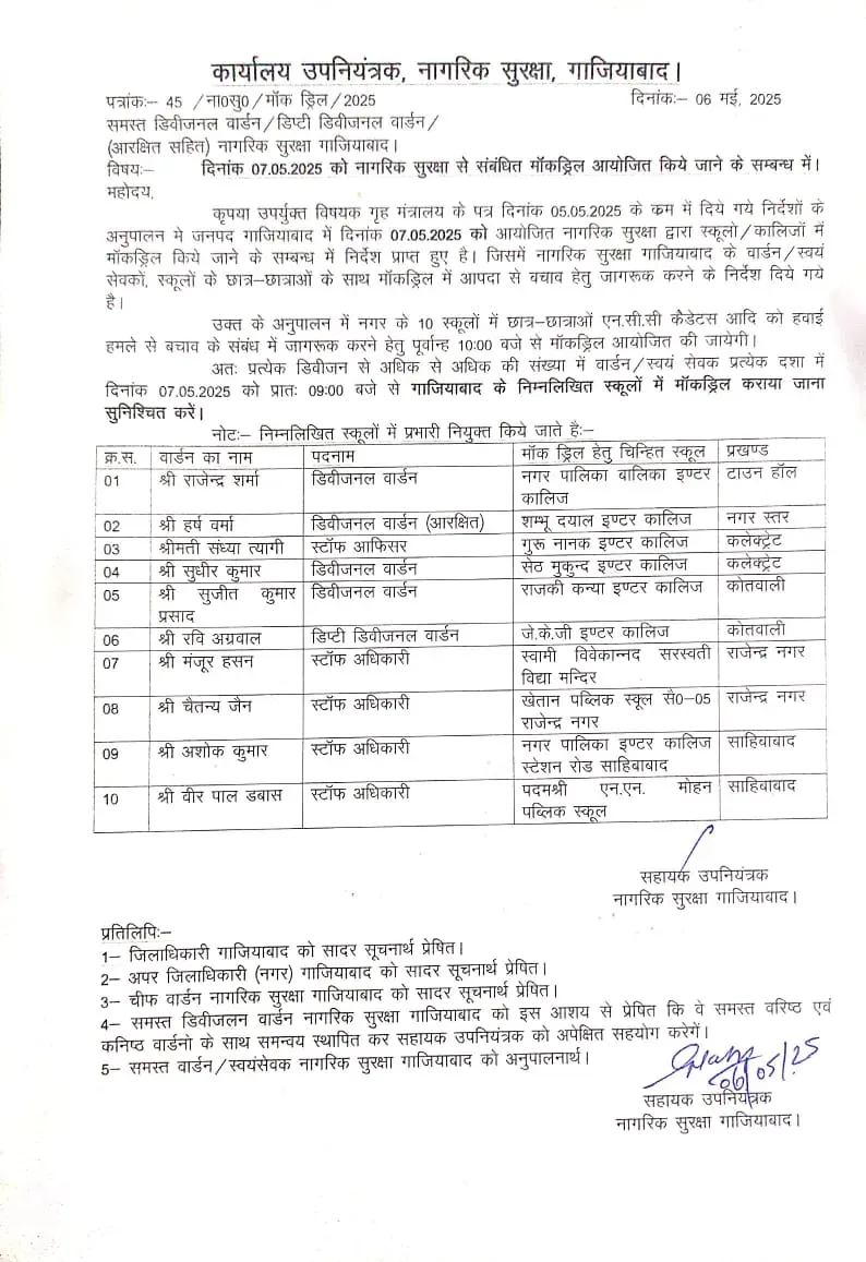 Ghaziabad Mock Drill Schools