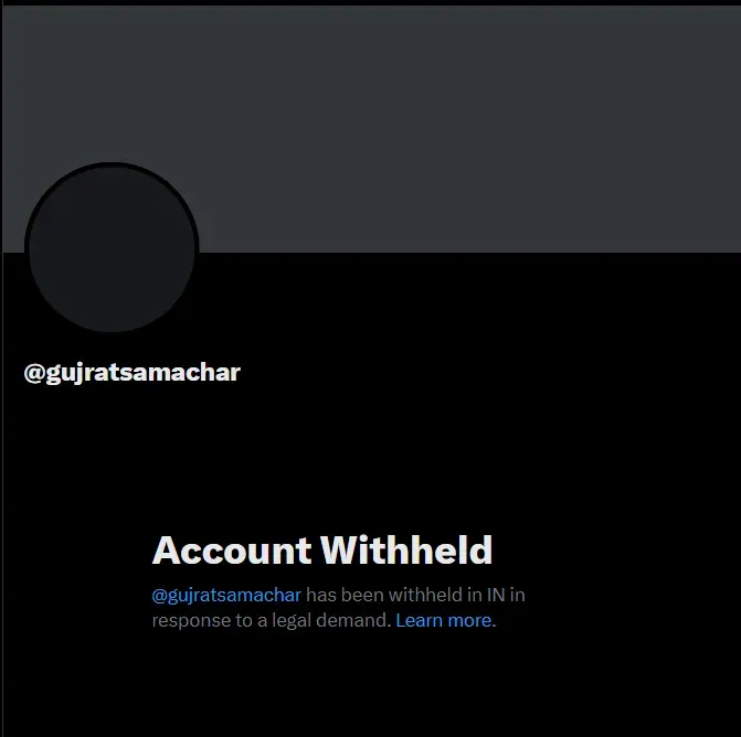 Gujarat Samachar Newspaper X Account Ban