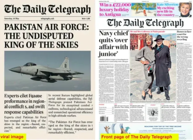 the telegraph fake photo by ishaq dar