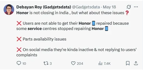 Honor is exiting Indian market