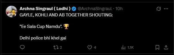 Delhi Police X Post on IPL Win RCB