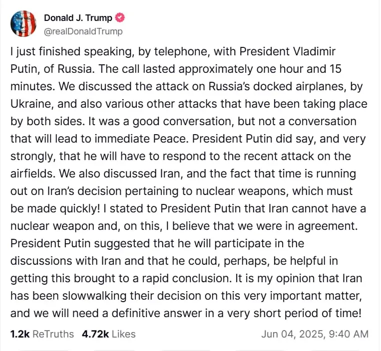 trump putin phone call