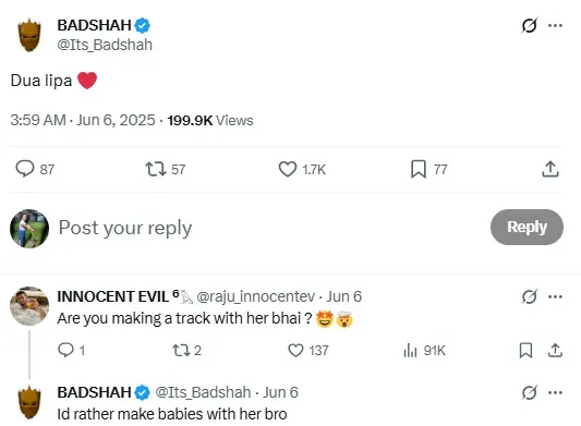 badshah tweet