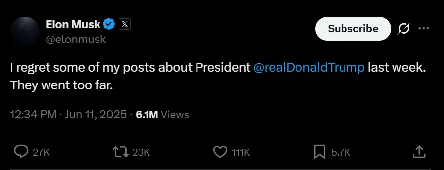 Elon Musk on Donald Trump