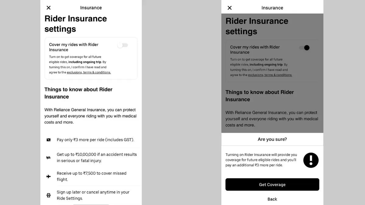 uber ride insurance policy