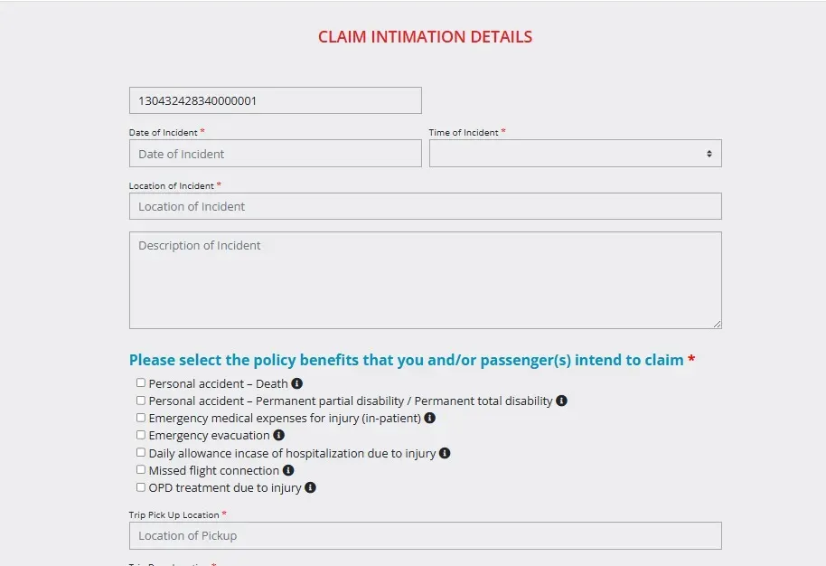 claim form