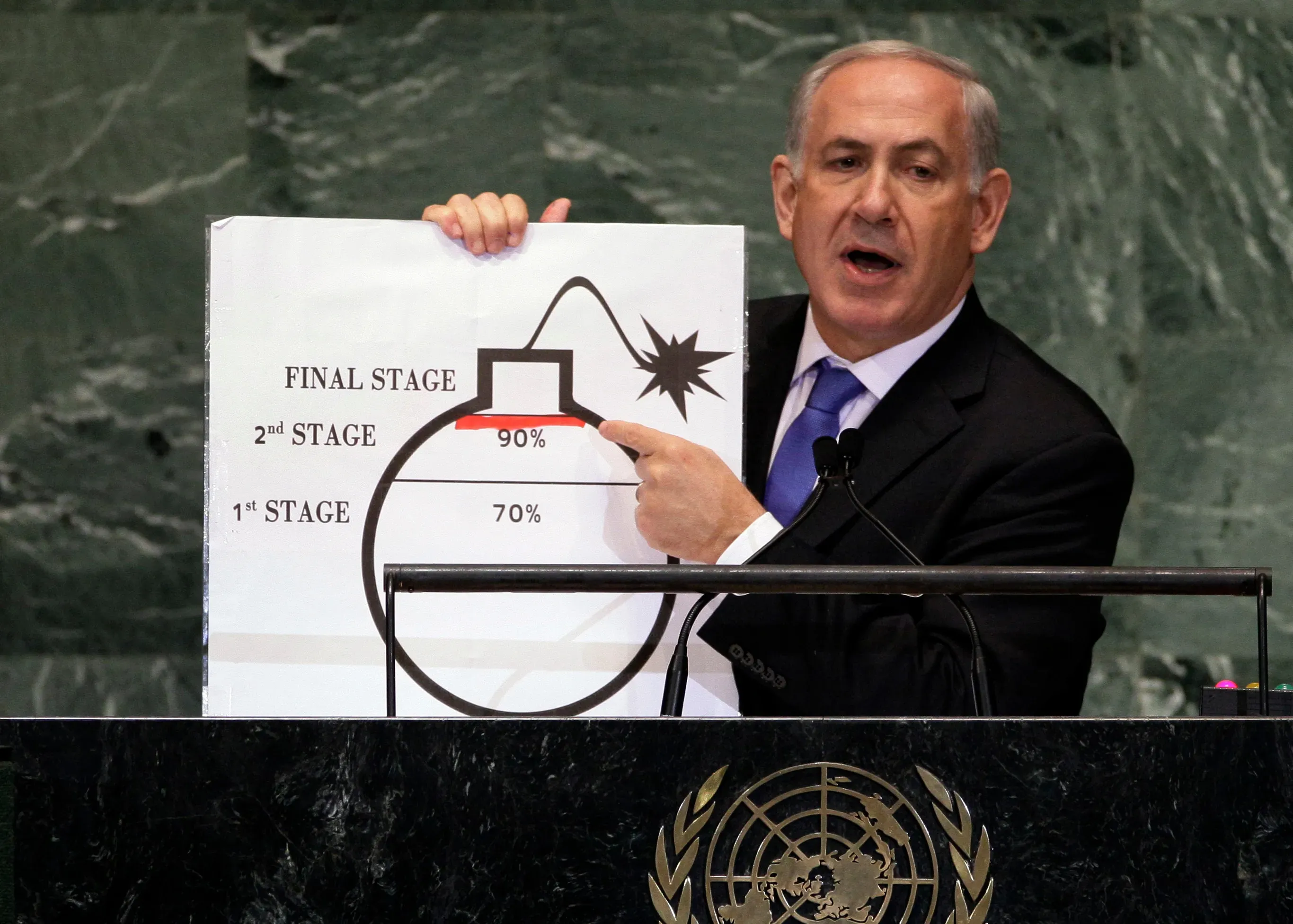 Netyanahu Showing Cartoon in UN General Assembly