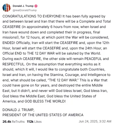 Iran Israel Ceasefire