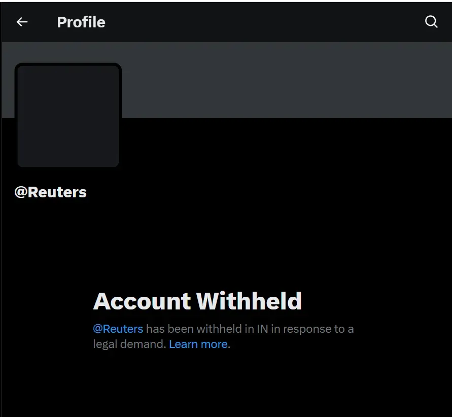 Reuters Account Ban