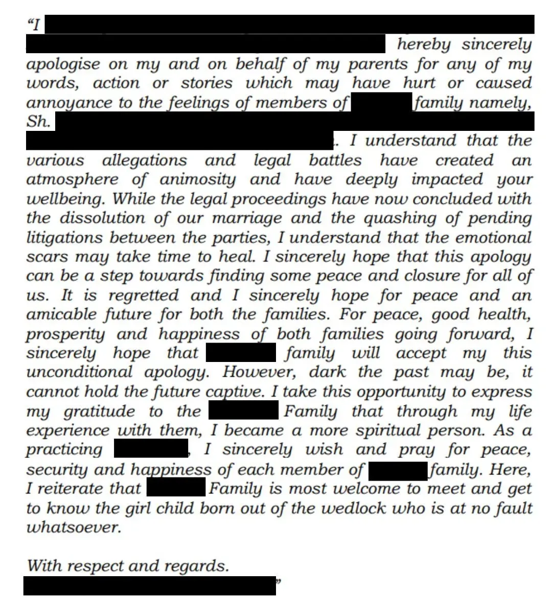 Supreme Court Apology