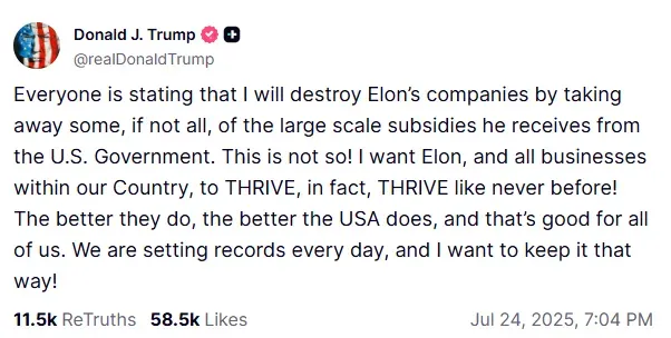 Trump Truth Social Post