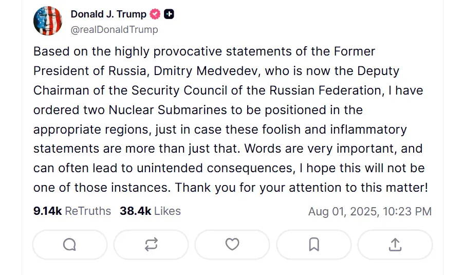 Trump Post on Russia