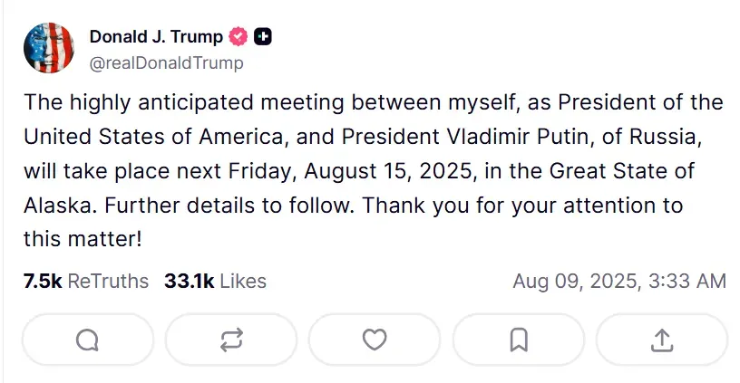 Trump Putin Meeting in Alaska