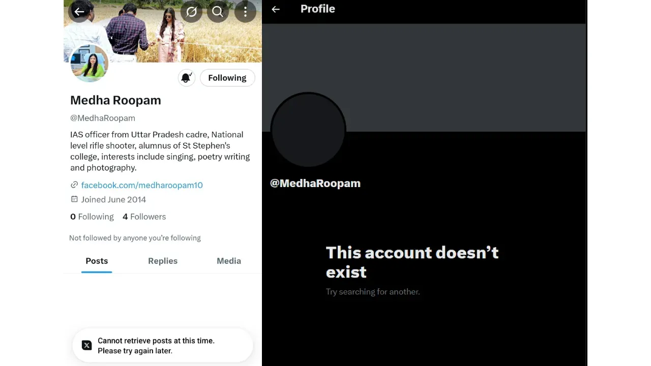 Medha Roopam Removed X Account