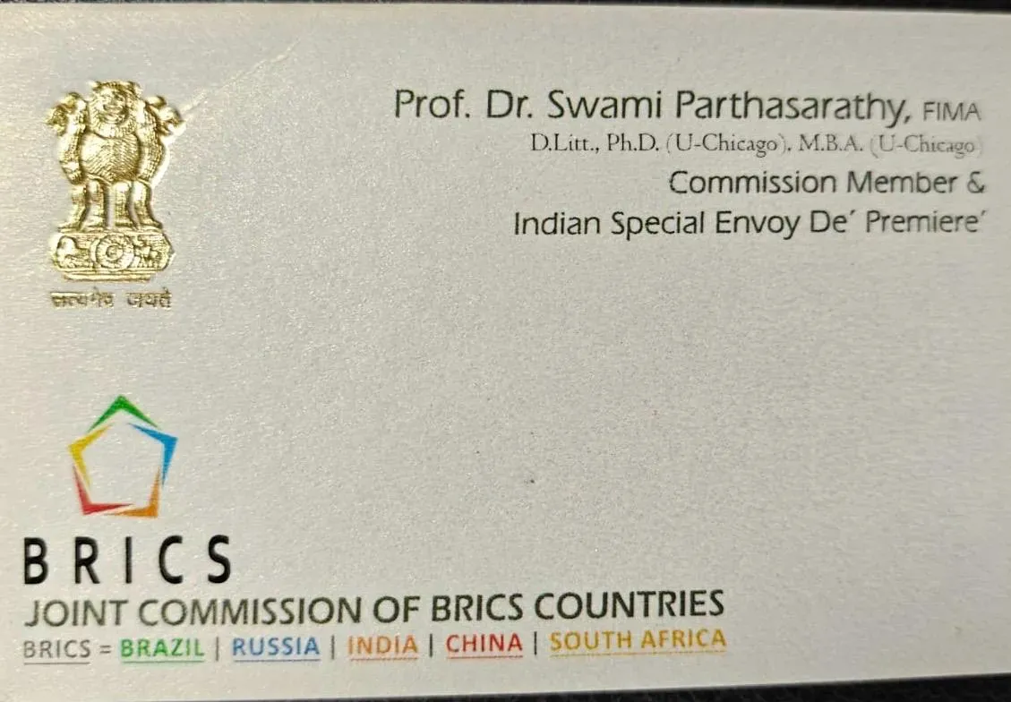 Chaitanyananda Saraswati fake UN-BRICS cards