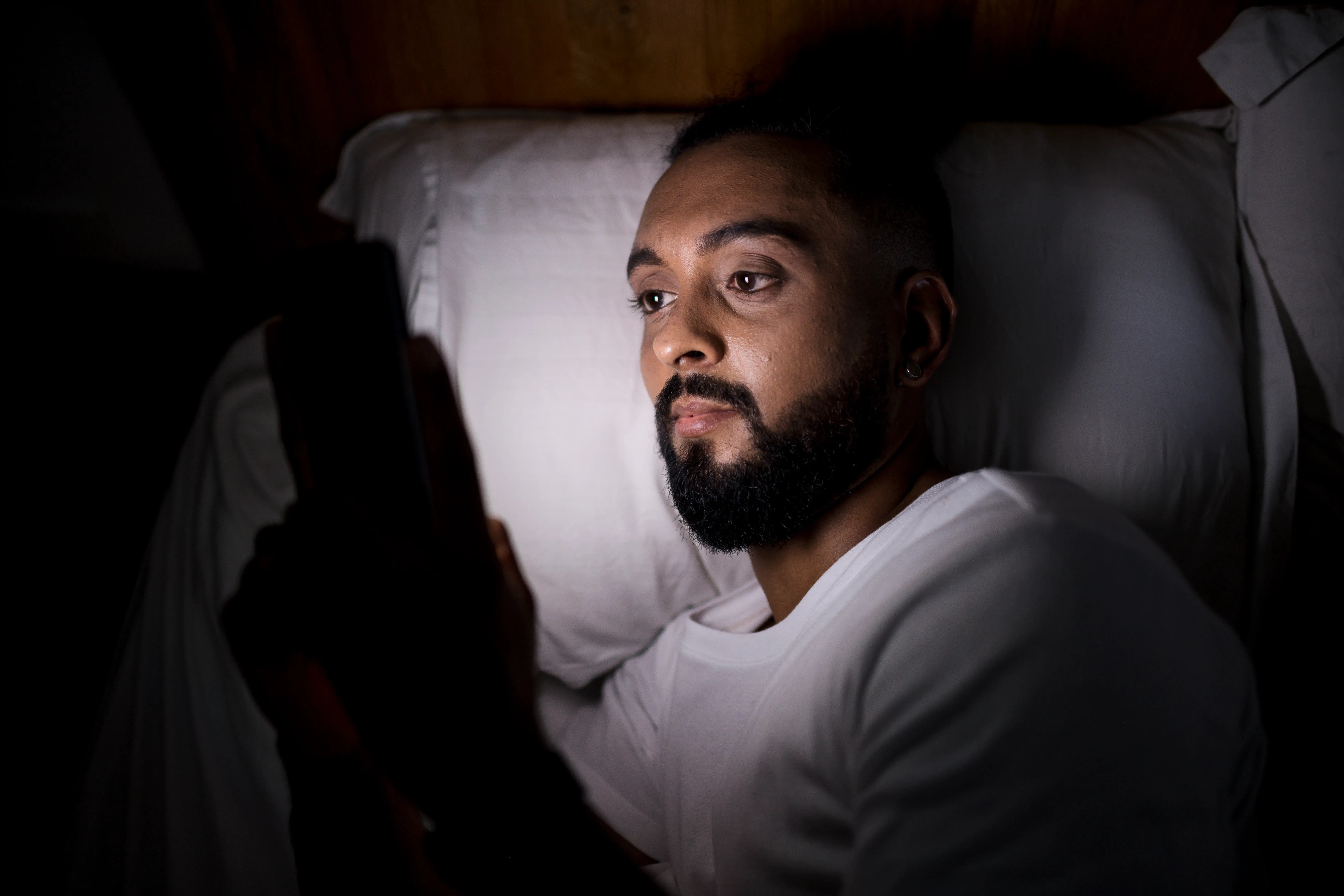 phone scrolling at night