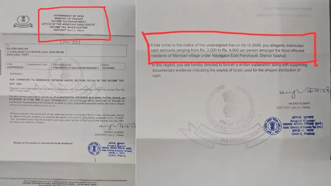 Pappu Yadav Income Tax Notice
