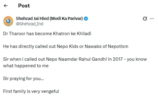 Shehzad Poonawalla Shashi Tharoor