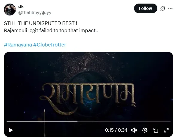 SS Rajamouli की Varanasi ने एक तरफ़ तो इंडियन फिल्ममेकिंग सीन को लेकर लोगों की उम्मीदें बढ़ाई हैं. वहीं दूसरे तरफ़ इंटरनेट पर एक बड़ी बहस भी छेड़ दी है. लोगों अभी से Nitesh Tiwari की Ramayana और इस फिल्म के बीच तुलना करने लगे हैं.
'रामायण' और 'वाराणसी' देश की दो बड़े बजट की फिल्मों में से हैं. नितेश तिवारी का प्रोजेक्ट तो 4 हज़ार करोड़ के भारी बजट पर बनाया जा रहा है. ये दोनों ही फिल्में न केवल अपनी स्टारकास्ट और मेकर्स बल्कि तकनीक के मामले में भी नई मापदंड सेट कर रहे हैं. बवूड इसके इंटरनेट पर फैंस इसे सेलिब्रेट करने की जगह बहस का मुद्दा बना रहे हैं.
रिक ने 'वाराणसी' को बेहतर बताते हुए लिखा,
"रामायण से कोई नफ़रत नहीं है. लेकिन उसका अनाउंसमेंट वीडियो वेस्टर्न म्यूजिक के साथ बस शॉट-दर-शॉट ऐसा लगा जैसे गेम ऑफ थ्रोन्स का ओपनिंग सीक्वेंस हो. उसके मुकाबले 'वाराणसी' बहुत आगे निकल जाती है. इसमें आप शानदार विजुअल क्वालिटी, बड़ा स्केल और जिस दुनिया को वो गढ़ रहे हैं, उसकी बेहतरीन झलक दिखती है."
एक अन्य यूजर ने 'रामायण' का फर्स्ट लुक वीडियो शेयर करते हुआ कहा,
"ये अब भी सबसे बेहतरीन है. राजामौली इसके इम्पैक्ट को पीछे नहीं छोड़ पाए."
तीसरे यूजर ने 'वाराणसी' का पक्ष लेते हुए कमेंट किया,
“इन विज़ुअल्स ने रामायण के फर्स्ट लुक को फीका कर दिया है. आपके पास कितना भी बजट हो, लेकिन राजामौली की सोच और विज़न को मैच नहीं कर सकते. वाराणसी भारतीय सिनेमा की सबसे बड़ी फिल्मों में से एक है. ये पहले से ही रामायण से दस गुना ज़्यादा भव्य नज़र आ रही है."
चौथे यूजर ने कमेंट किया,
“मैंने अभी वाराणसी देखी. भाई मेरे हिसाब से रामायण उससे बहुत बेहतर है. विज़ुअल्स, VFX, म्यूज़िक, सब कुछ रामायण में ही ज्यादा अच्छा है.”
कुलमिलाकर, लोगों ने खुद ही पक्ष लेकर स्वयं को इन फिल्मों का स्वघोषित प्रहरी घोषित कर दिया है. वो भी तब, जब इन फिल्मों का अभी फर्स्ट लुक ही आया है. इसमें दो राय नहीं कि दोनों प्रोजेक्ट्स विजन, बजट और टेक्निक के मामले में एक दूसरे से बहुत अलग हैं. बावजूद इसके ये दोनों ही भारतीय फिल्में हैं. दोनों का ही मकसद लोकल से ग्लोबल ऑडियंस को टार्गेट करने का है. ऐसे में अभी से इन इन्हें एक-दूसरे से कम-ज्यादा बताना इस विजन को नुकसान पहुंचा सकता है. बेहतर होगा कि दर्शक फिल्म रिलीज़ होने का इंतज़ार करें.