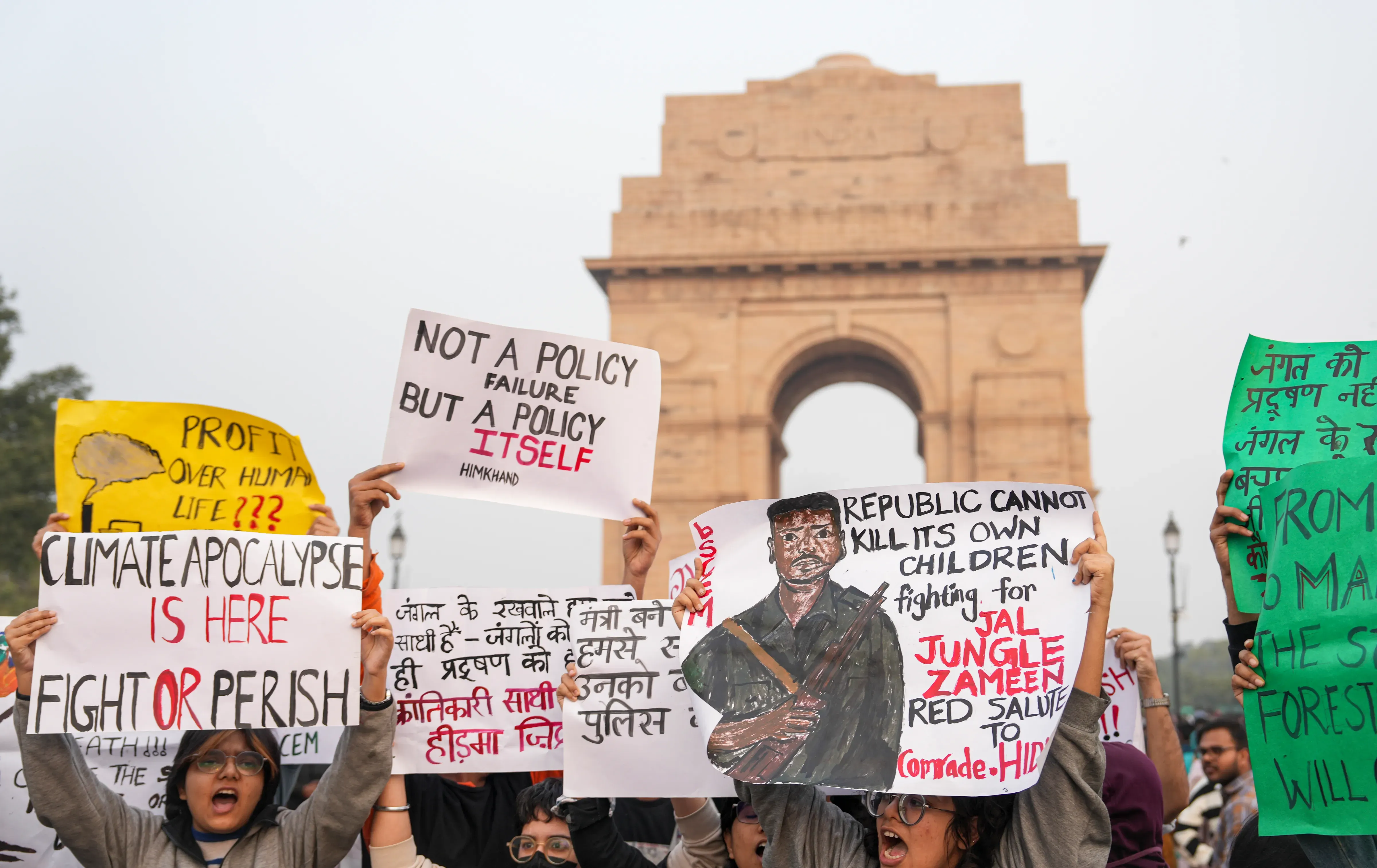 Delhi pollution protest