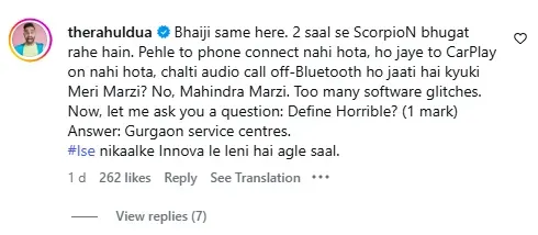 Mahindra service problem