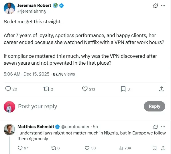 netflix eu employee fored row