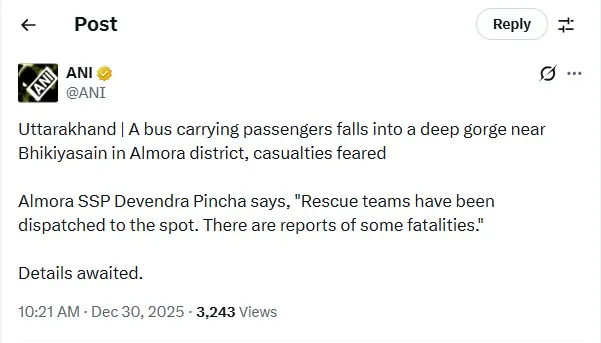 almora bus accident ani