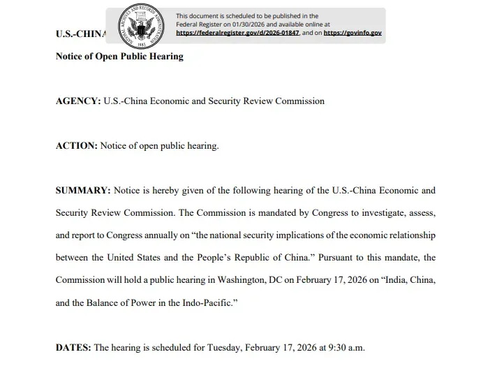 us commission india china notice