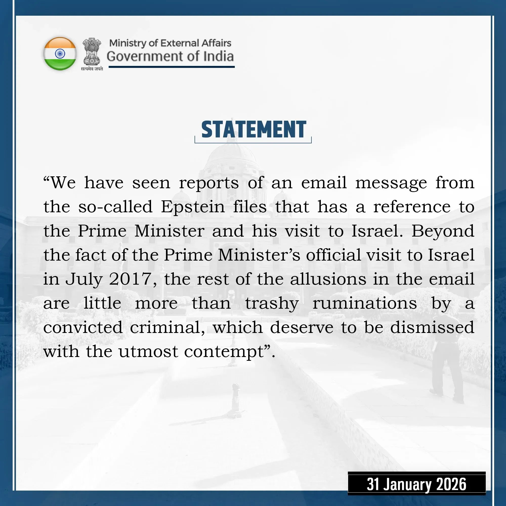 Epstein Files Modi Name India